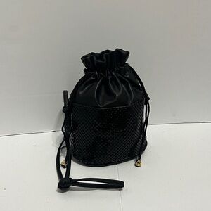Vintage Comeco Elegant Black Drawstring Bag